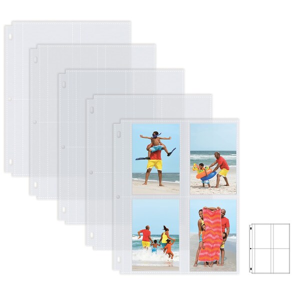 Better Office Products Photo Album Refill Sheets, For 3.5 x 5 Inch Photos, Heavyweight, Diamond Clear, 50PK 32450 - main